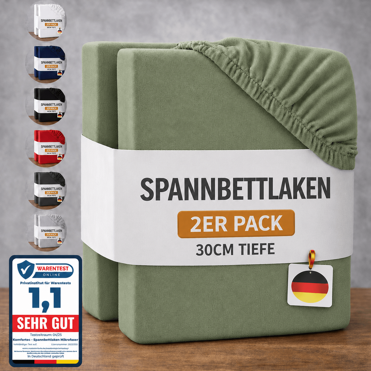 Spannbettlaken, 2er-Pack für Bett und Schlafzimmer – Detailansicht 28