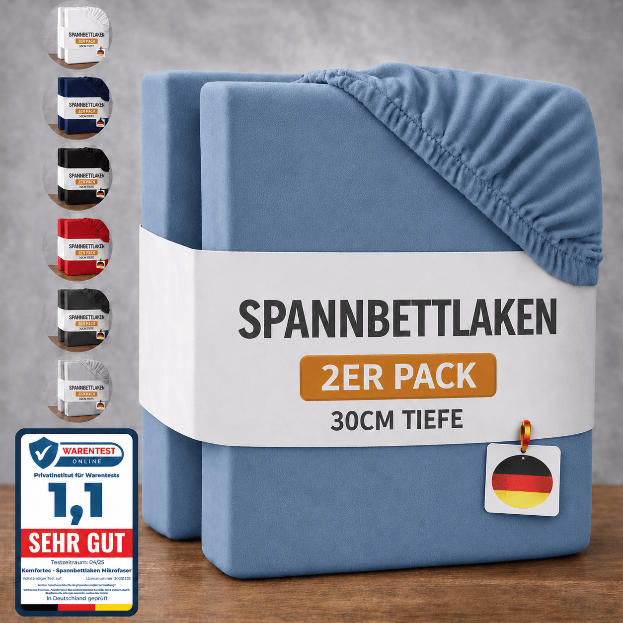 Spannbettlaken, 2er-Pack für Bett und Schlafzimmer – Detailansicht 29