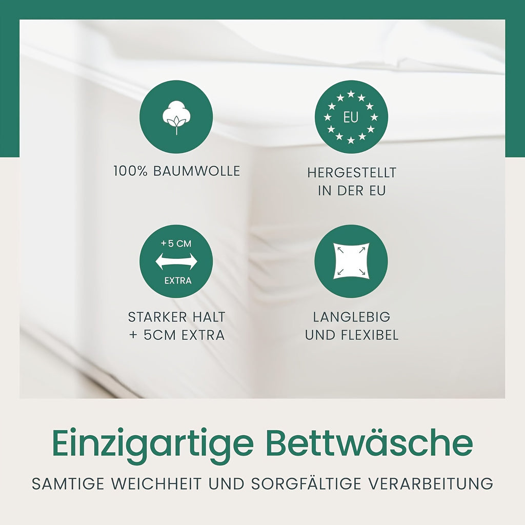 Spannbettlaken, 30 cm für Bett und Schlafzimmer – Detailansicht 6