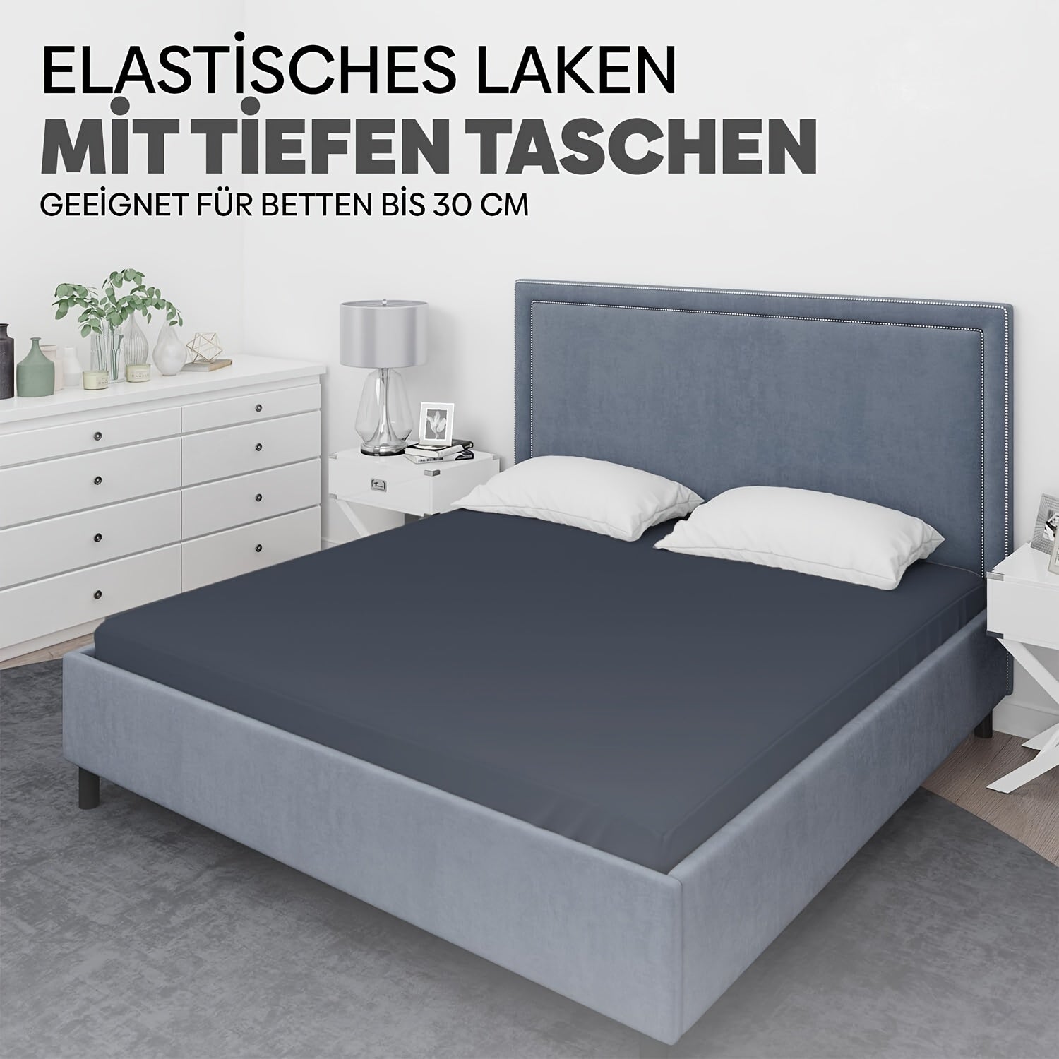 Spannbettlaken, 30 cm für Bett und Schlafzimmer – Detailansicht 8
