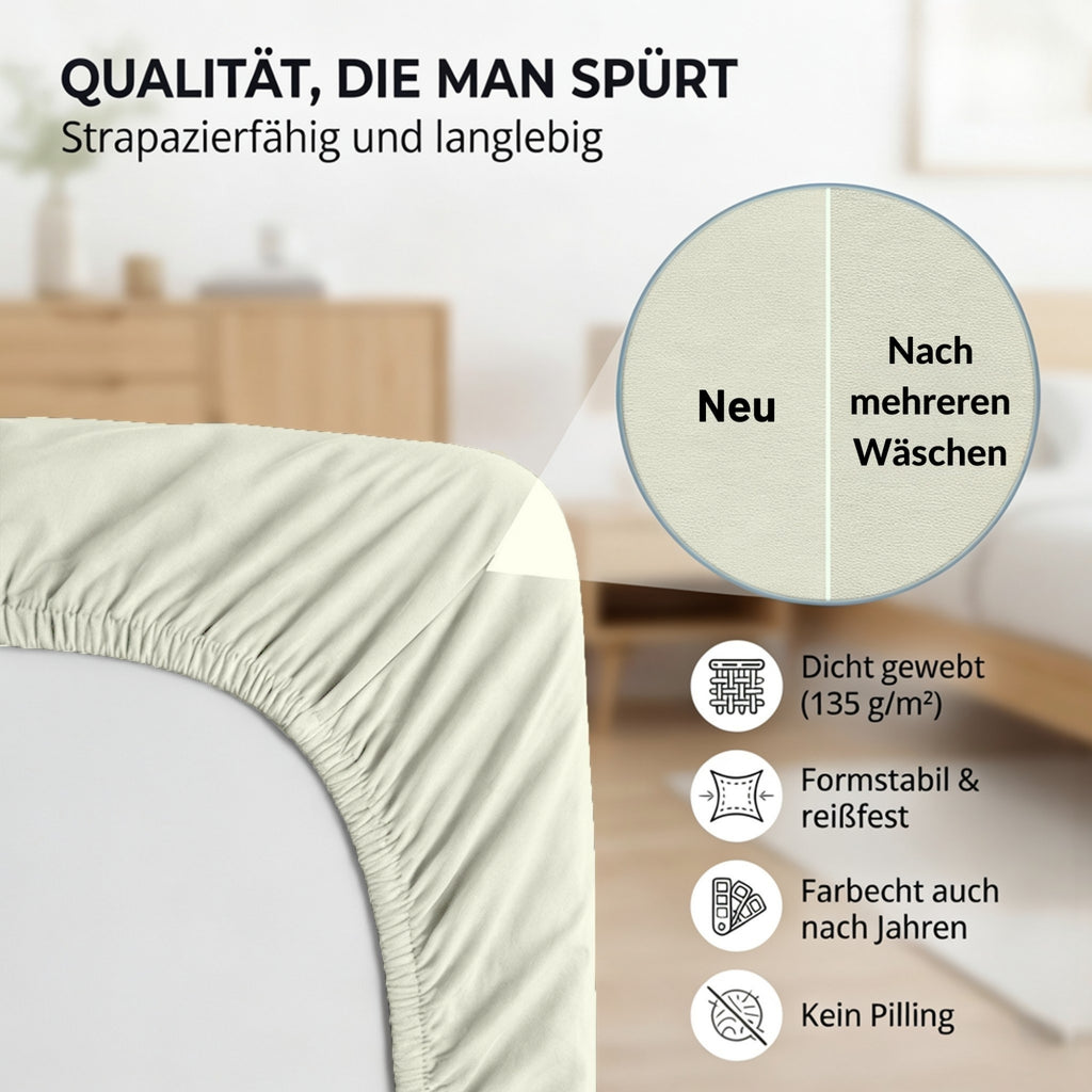Spannbettlaken, Baumwolle für Schlafzimmer und erholsamen Schlaf – Hauptansicht