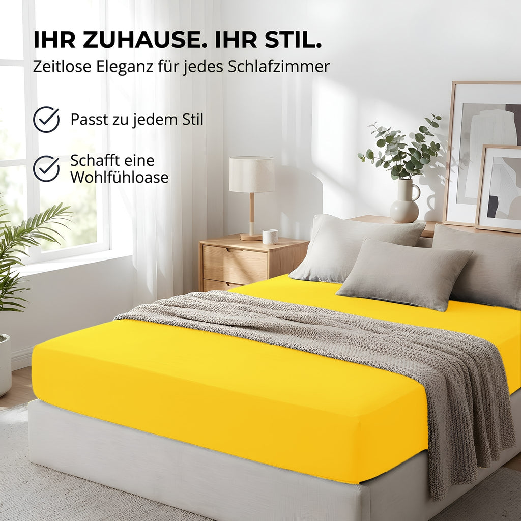 Spannbettlaken, Baumwolle für Schlafzimmer und erholsamen Schlaf – Detailansicht 4