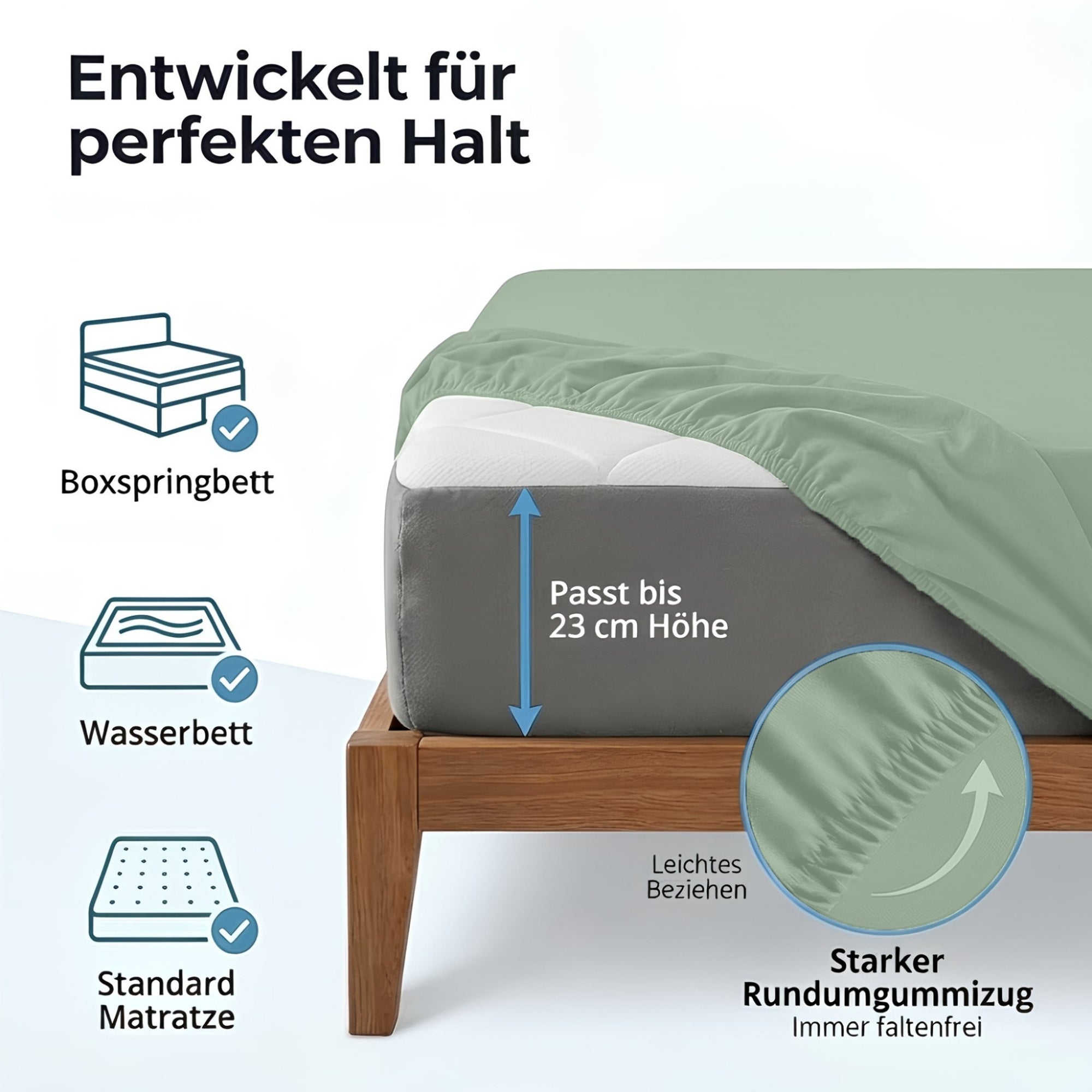 Spannbettlaken, Baumwolle für Schlafzimmer und erholsamen Schlaf – Detailansicht 21