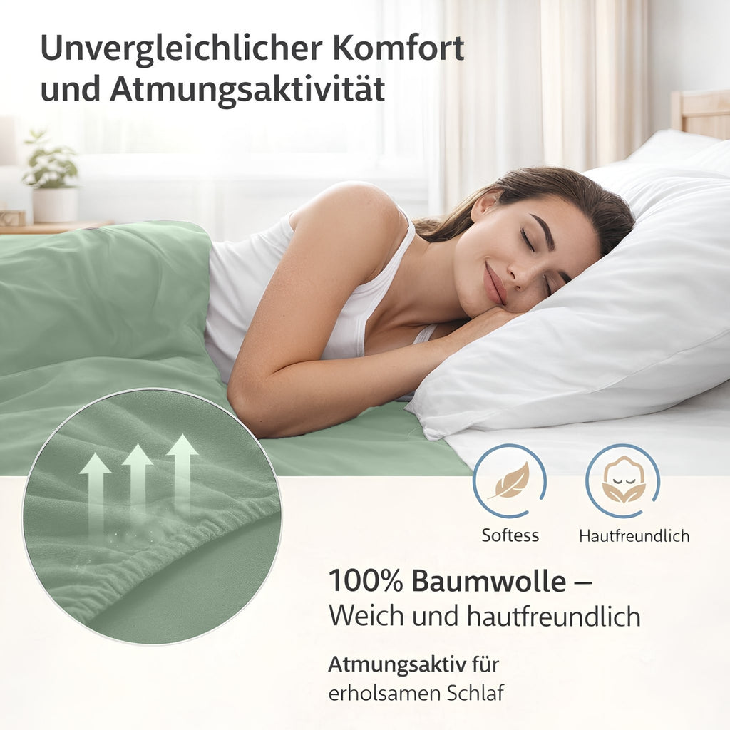 Spannbettlaken, Baumwolle für Schlafzimmer und erholsamen Schlaf – Detailansicht 22