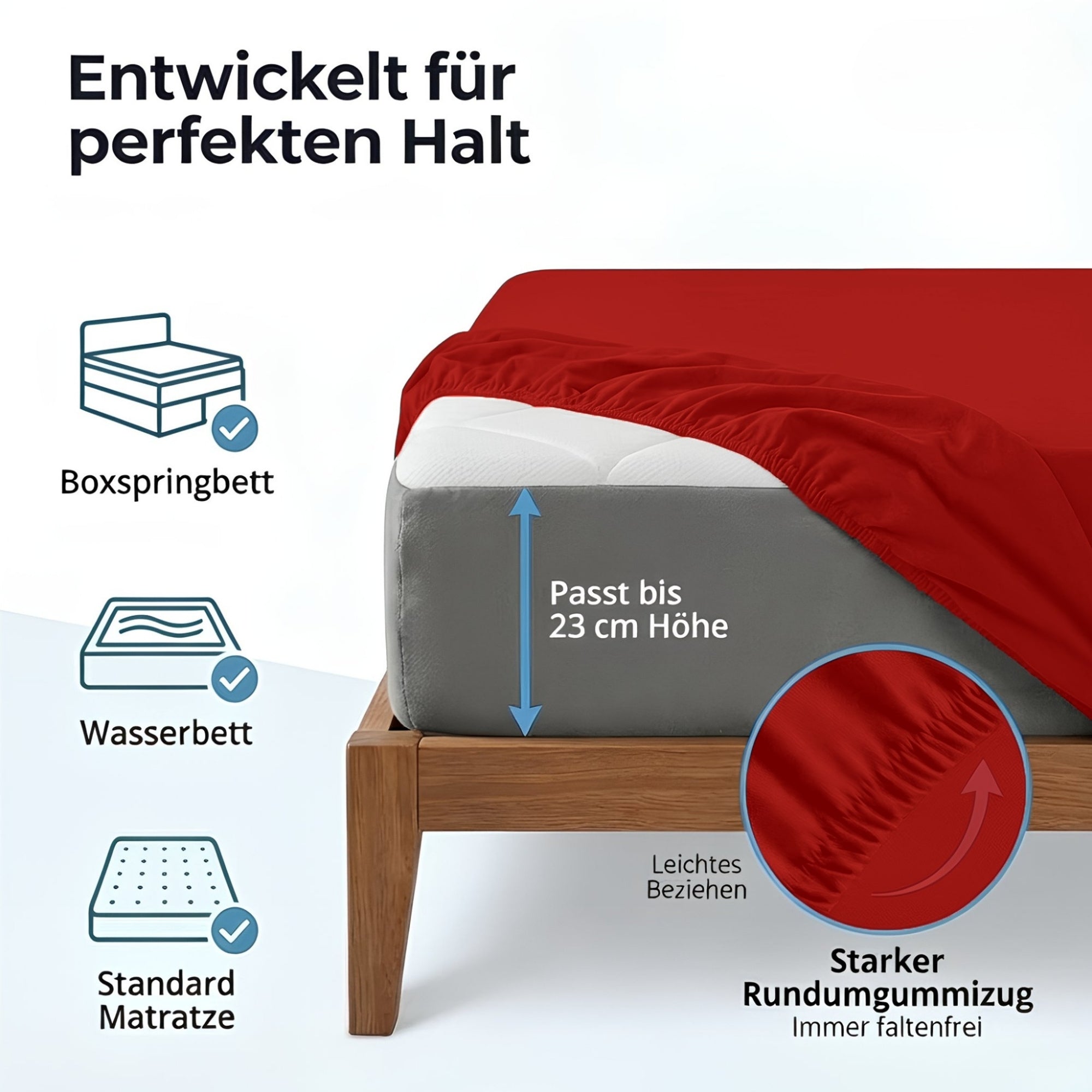 Spannbettlaken, Baumwolle für Schlafzimmer und erholsamen Schlaf – Detailansicht 27