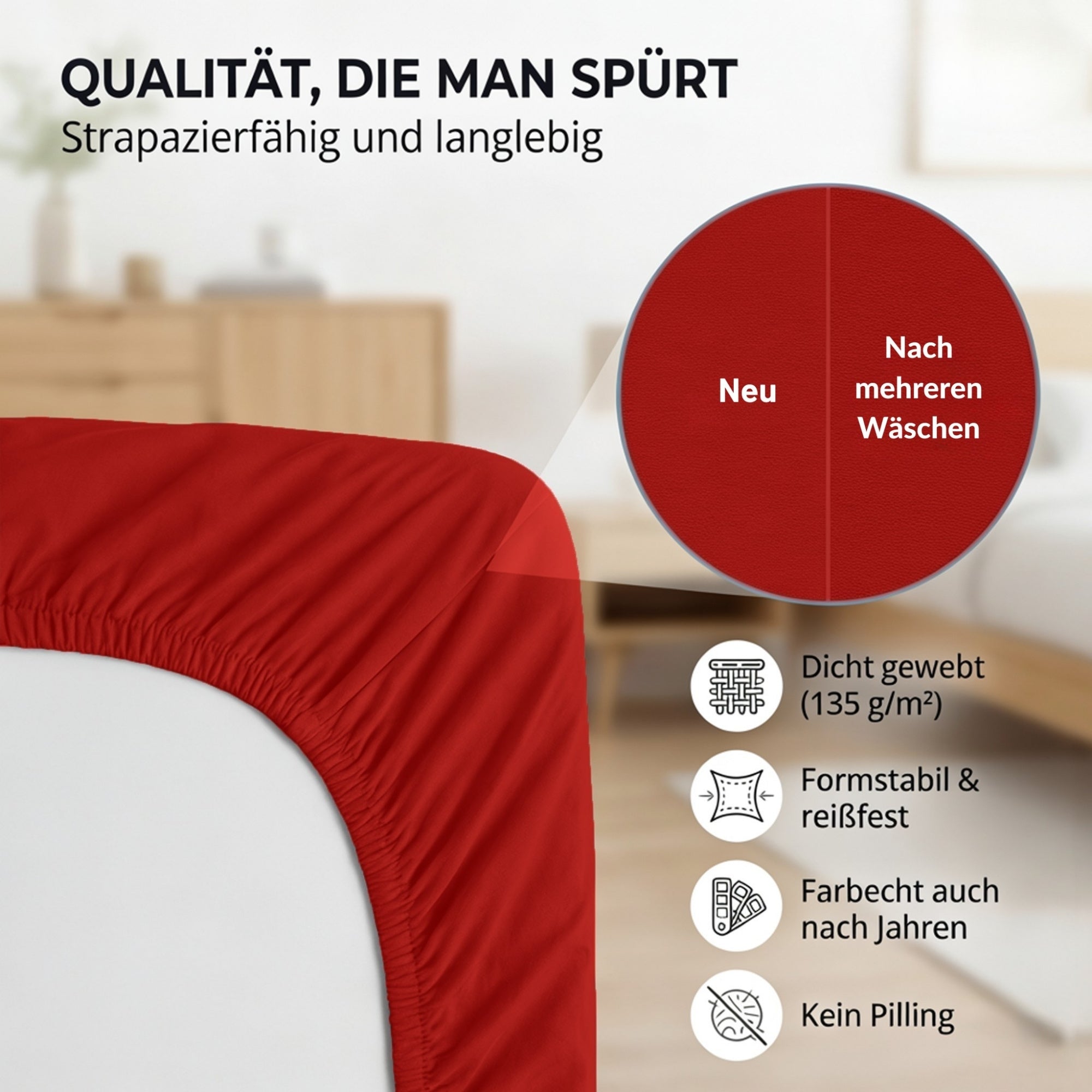 Spannbettlaken, Baumwolle für Schlafzimmer und erholsamen Schlaf – Detailansicht 30