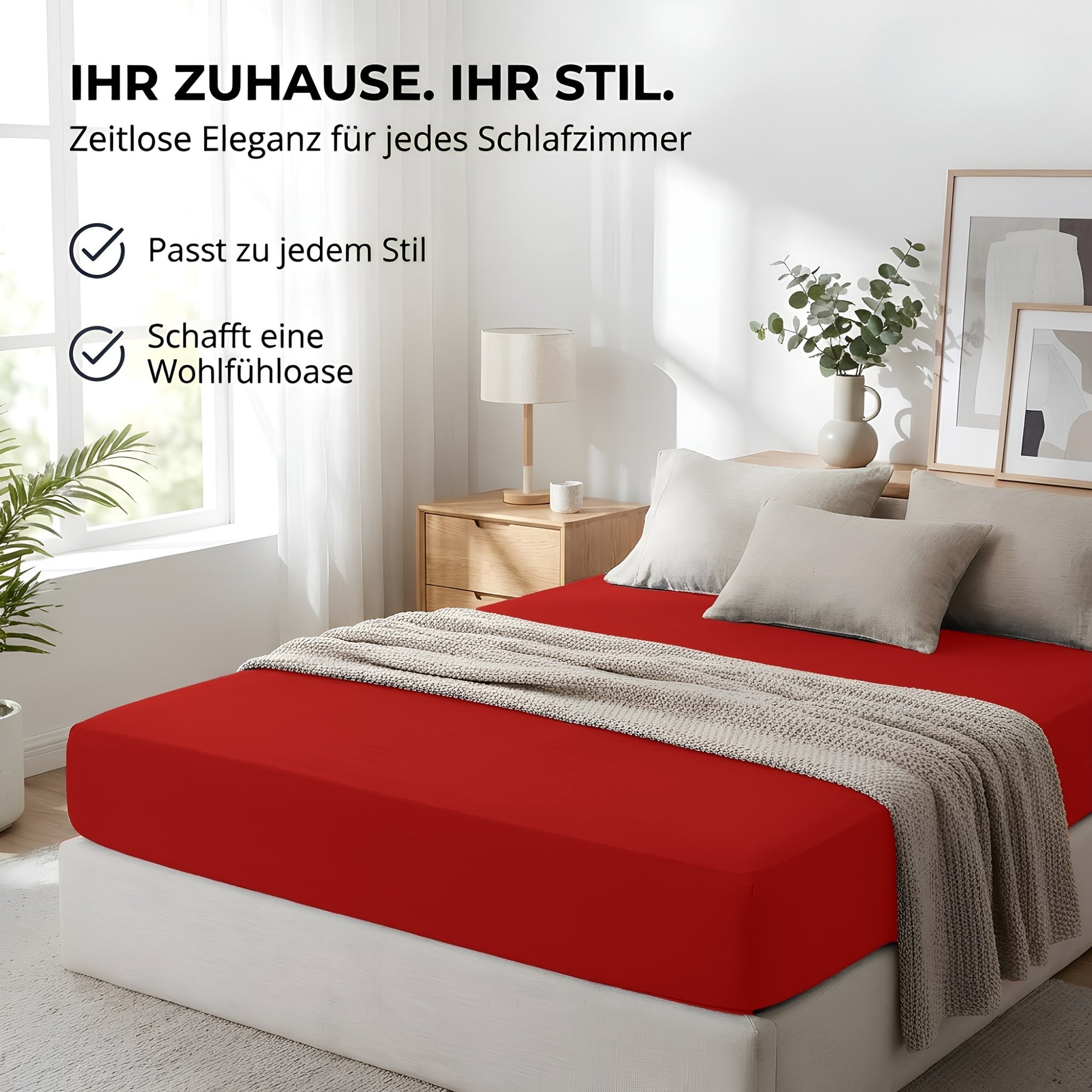 Spannbettlaken, Baumwolle für Schlafzimmer und erholsamen Schlaf – Detailansicht 31