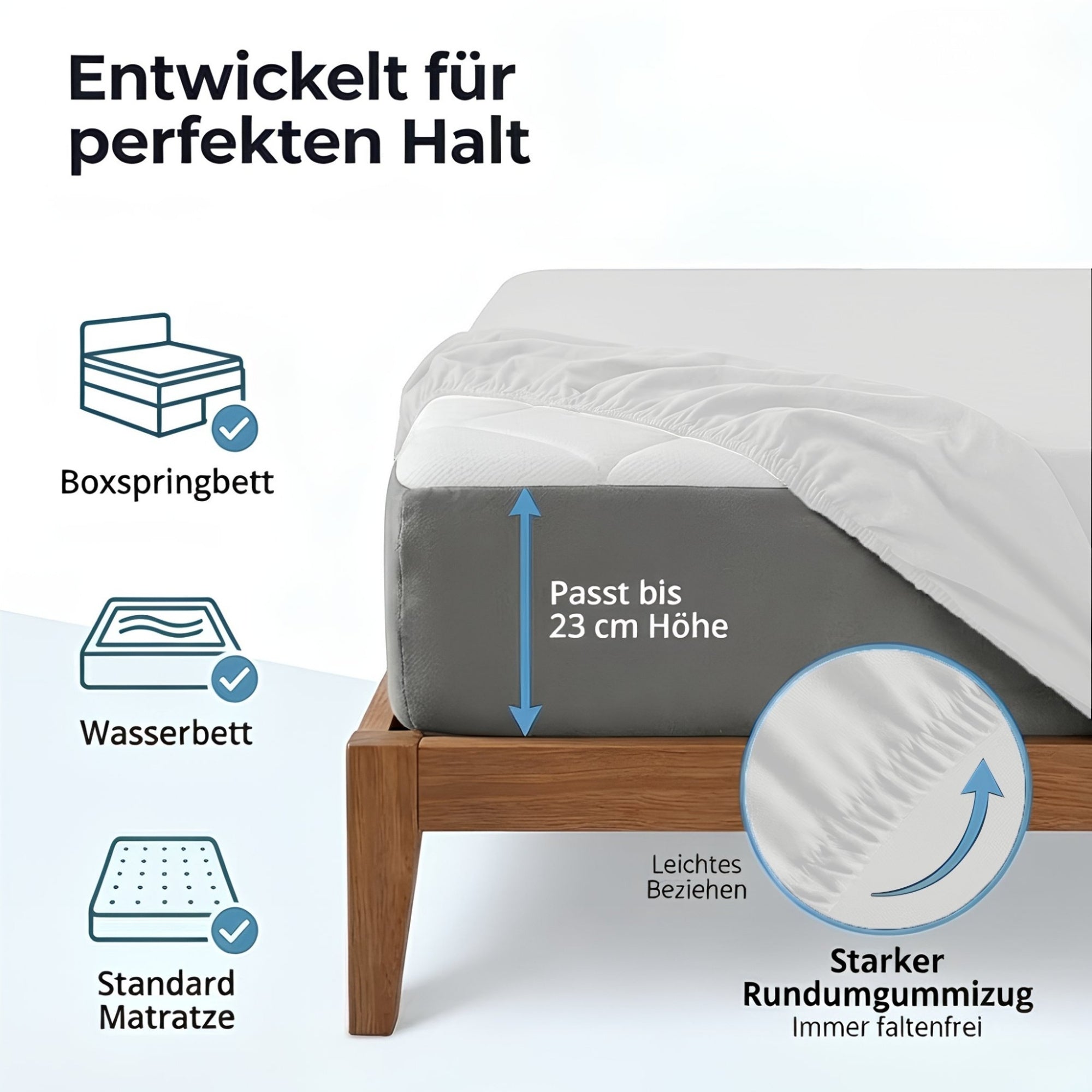 Spannbettlaken, Baumwolle für Schlafzimmer und erholsamen Schlaf – Detailansicht 35