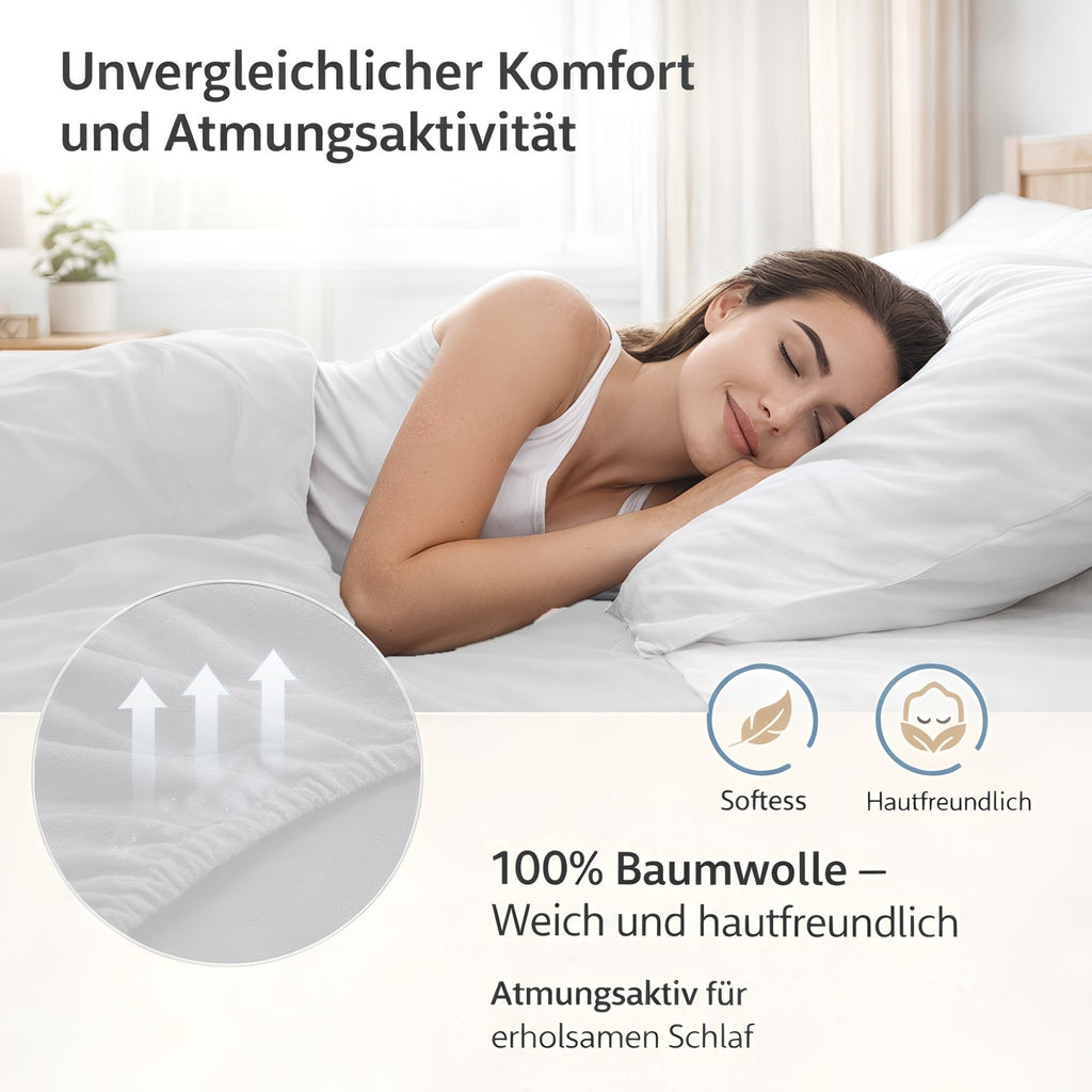 Spannbettlaken, Baumwolle für Schlafzimmer und erholsamen Schlaf – Detailansicht 37