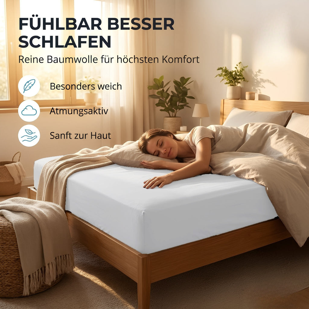 Spannbettlaken, Baumwolle für Schlafzimmer und erholsamen Schlaf – Detailansicht 39