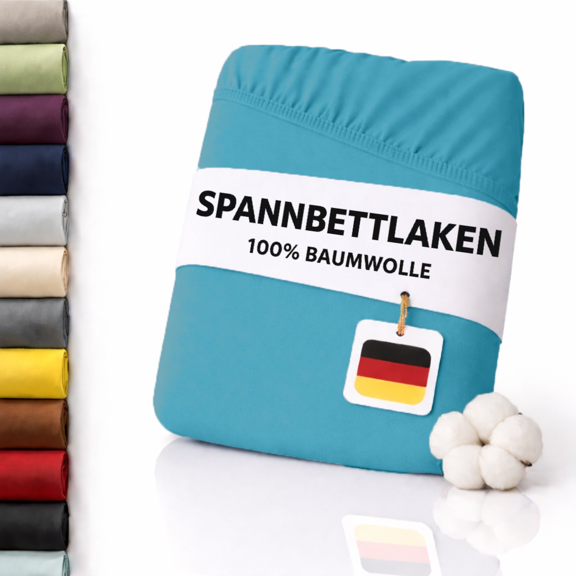 Spannbettlaken, Baumwolle für Schlafzimmer und erholsamen Schlaf – Detailansicht 40