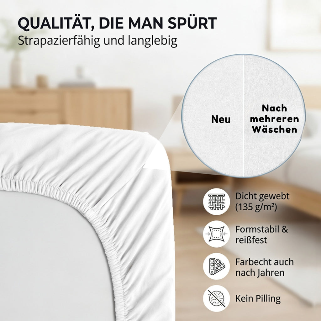 Spannbettlaken, Baumwolle für Schlafzimmer und erholsamen Schlaf – Detailansicht 41