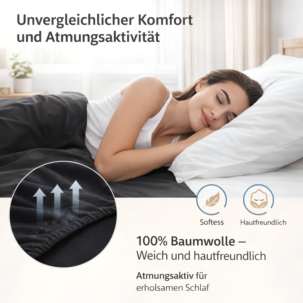 Spannbettlaken, Baumwolle für Schlafzimmer und erholsamen Schlaf – Detailansicht 45