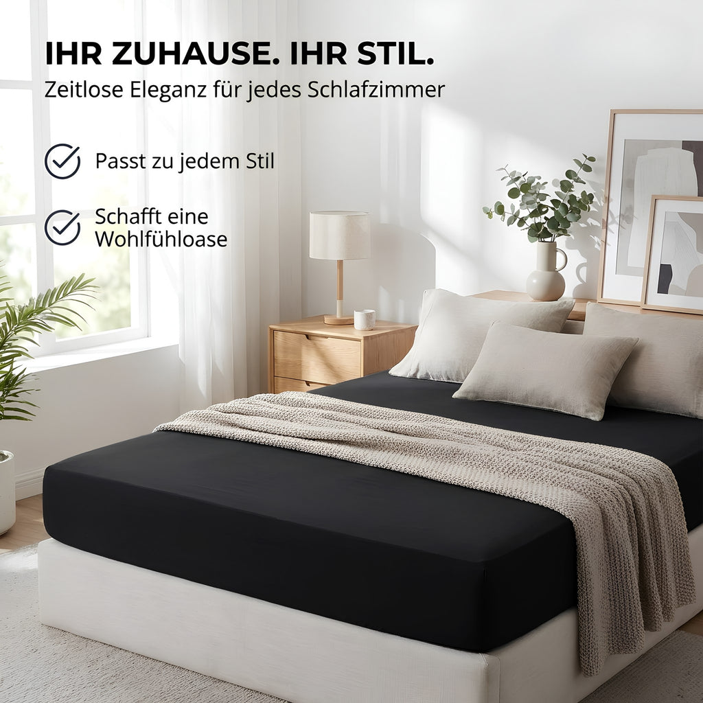 Spannbettlaken, Baumwolle für Schlafzimmer und erholsamen Schlaf – Detailansicht 48