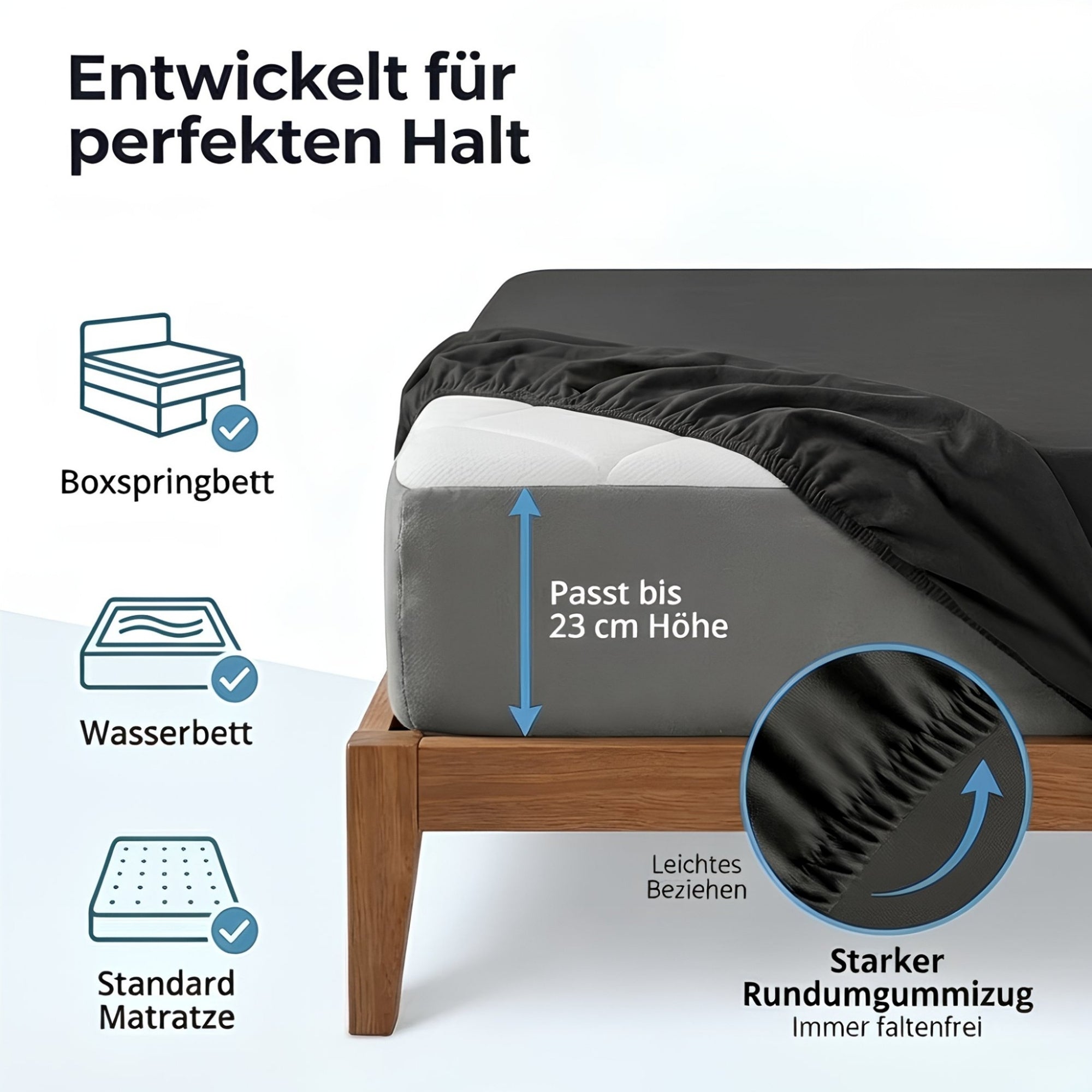 Spannbettlaken, Baumwolle für Schlafzimmer und erholsamen Schlaf – Detailansicht 49