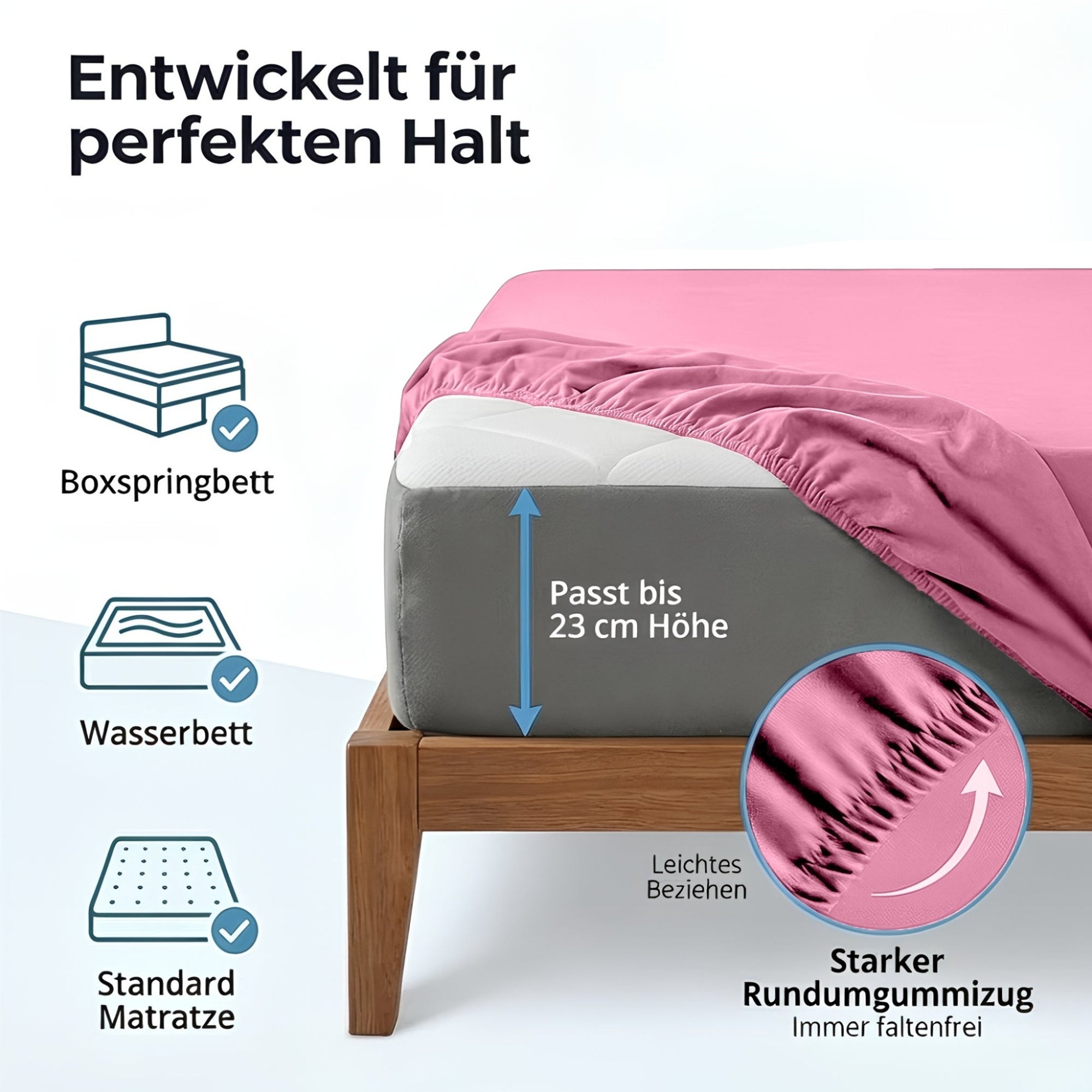 Spannbettlaken, Baumwolle für Schlafzimmer und erholsamen Schlaf – Detailansicht 61