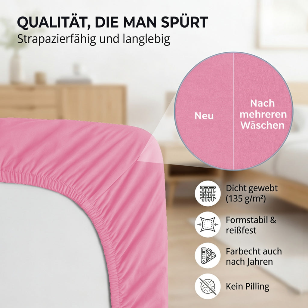 Spannbettlaken, Baumwolle für Schlafzimmer und erholsamen Schlaf – Detailansicht 64