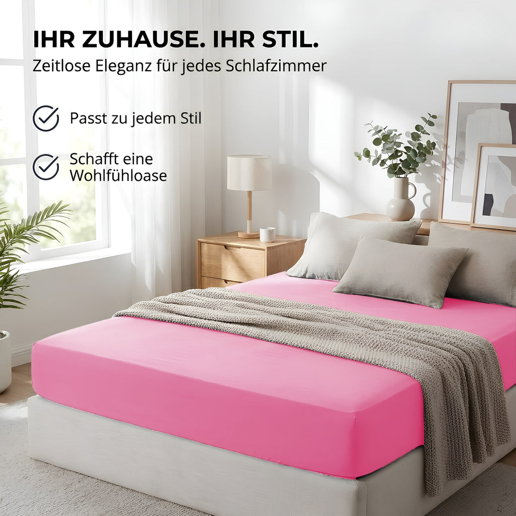 Spannbettlaken, Baumwolle für Schlafzimmer und erholsamen Schlaf – Detailansicht 65