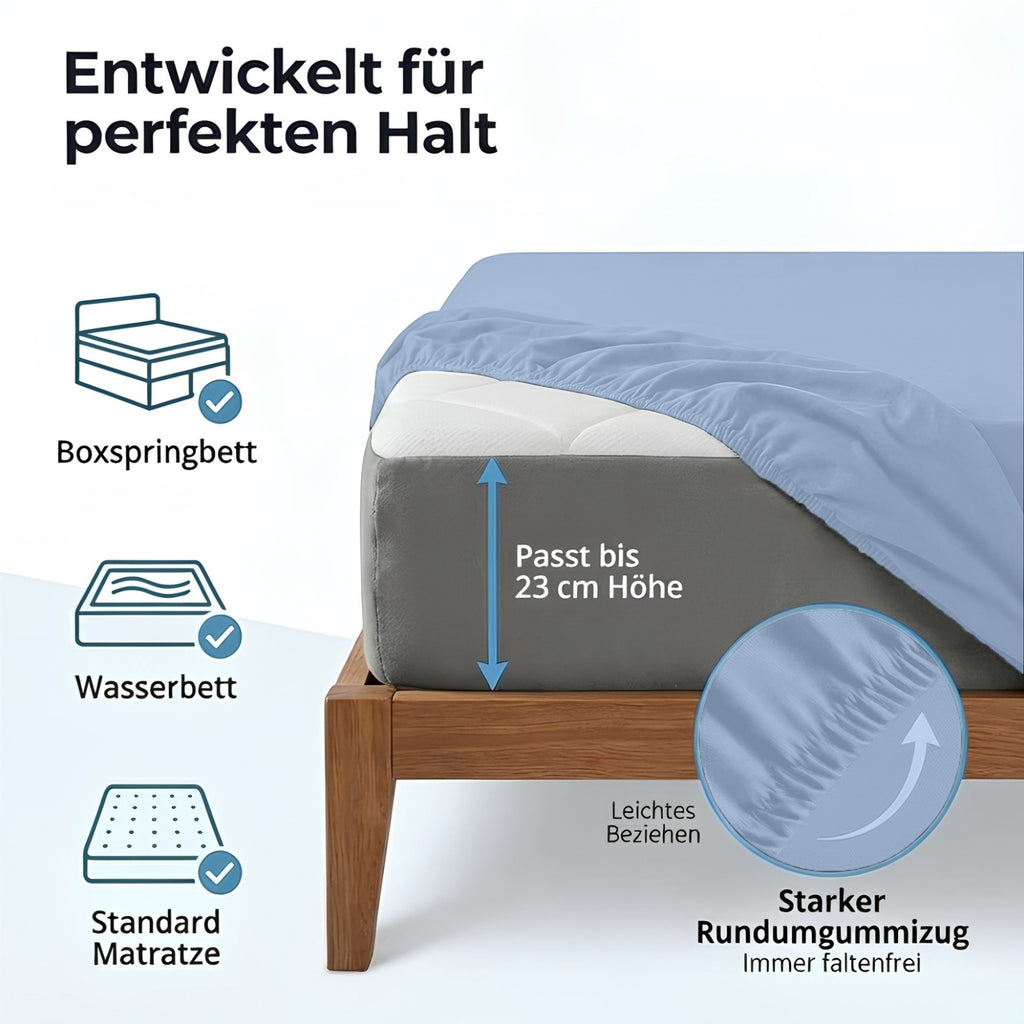 Spannbettlaken, Baumwolle für Schlafzimmer und erholsamen Schlaf – Detailansicht 67