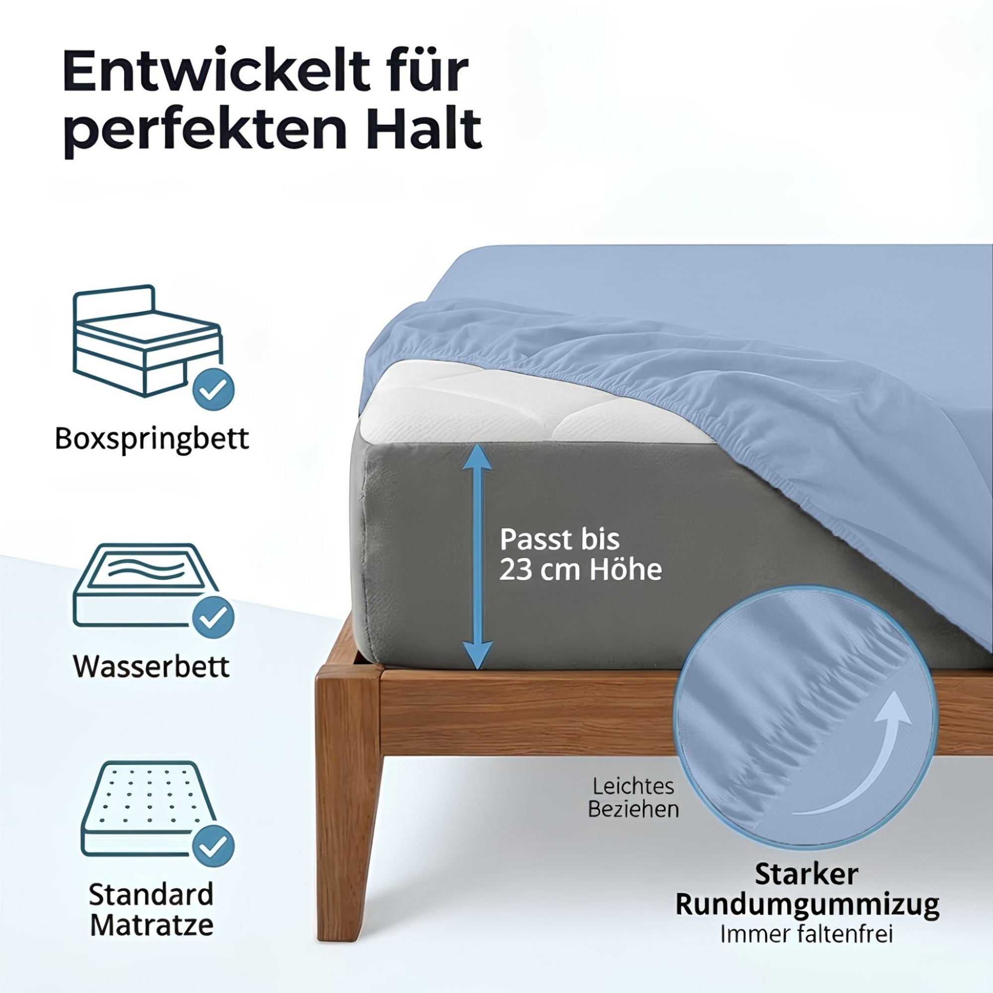 Spannbettlaken, Baumwolle für Schlafzimmer und erholsamen Schlaf – Detailansicht 67