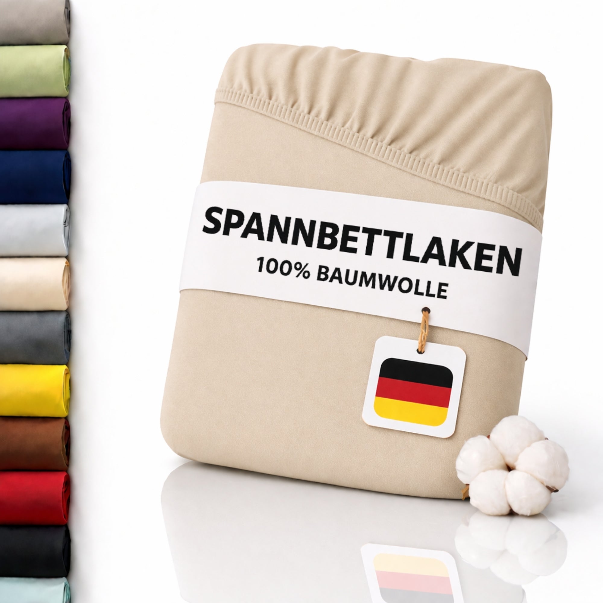 Spannbettlaken, Baumwolle für Schlafzimmer und erholsamen Schlaf – Detailansicht 80
