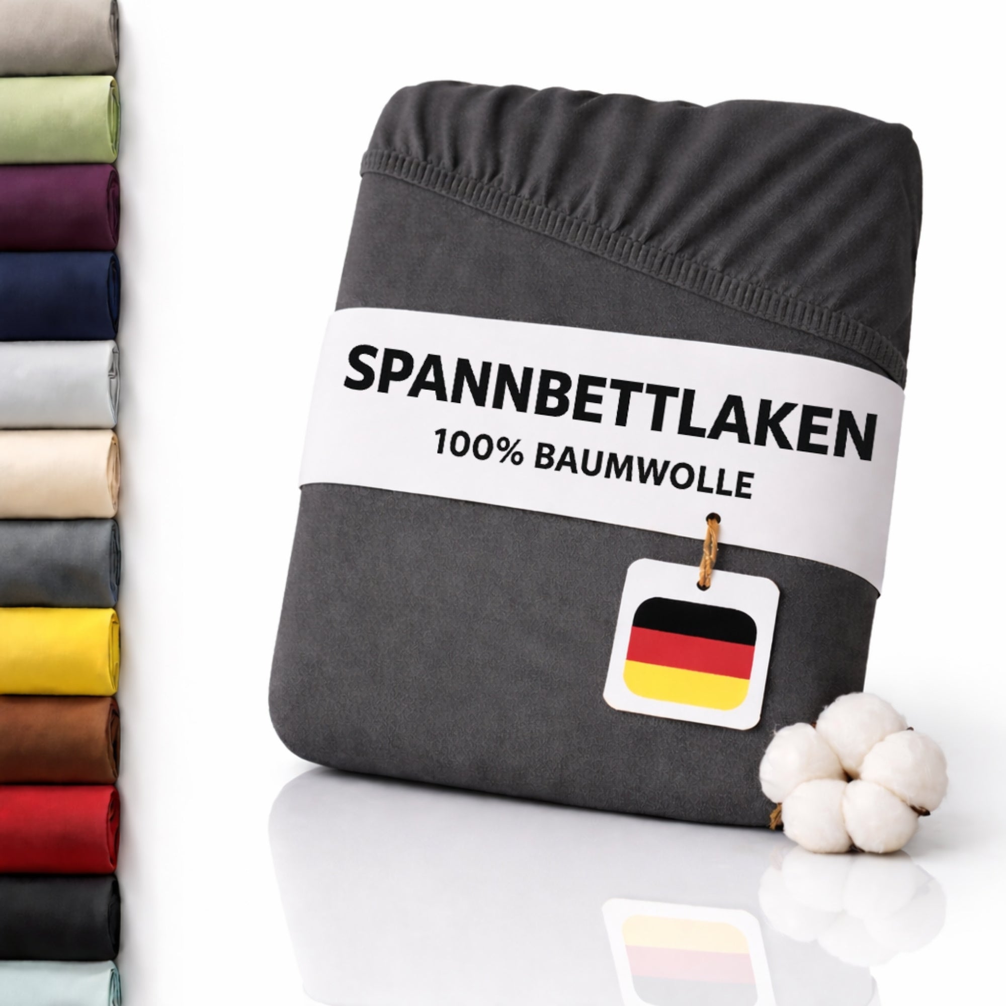 Spannbettlaken, Baumwolle für Schlafzimmer und erholsamen Schlaf – Detailansicht 86