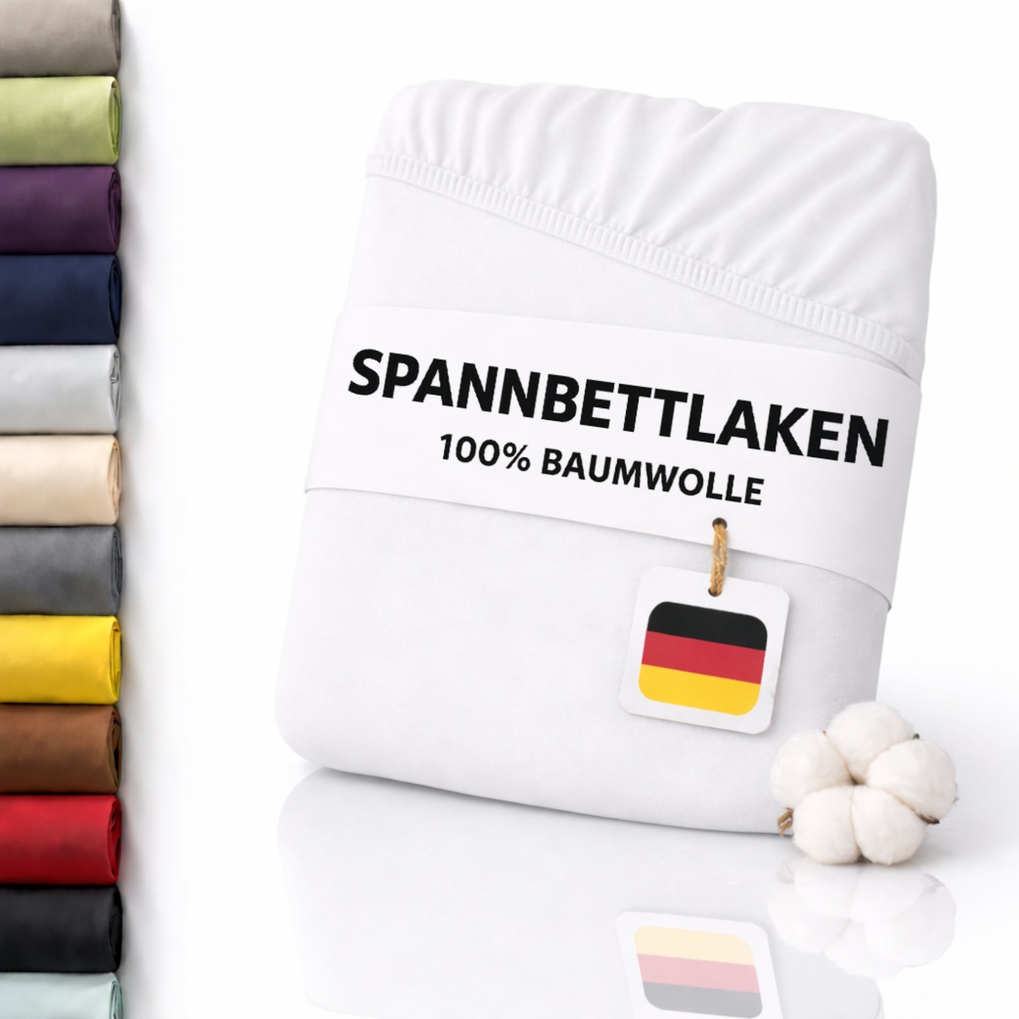 Spannbettlaken, Baumwolle für Schlafzimmer und erholsamen Schlaf – Detailansicht 93