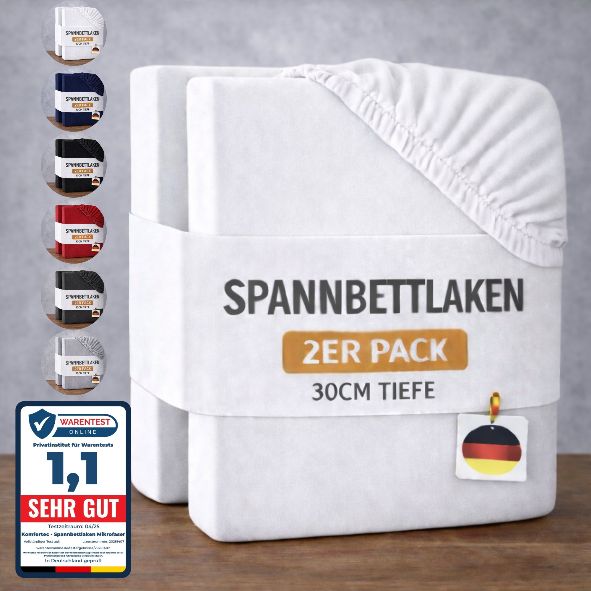 Spannbettlaken, Graphitfarbe für Schlafzimmer – Detailansicht 9