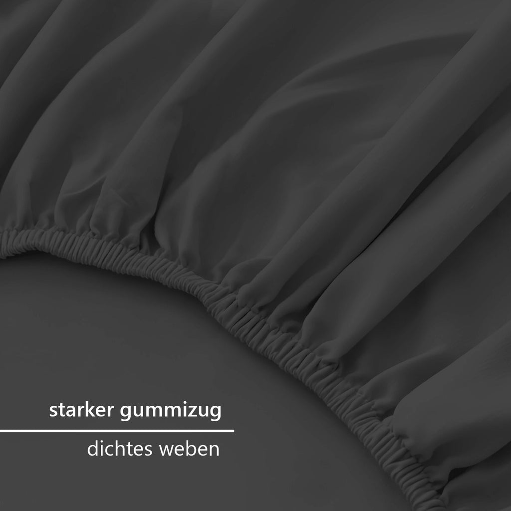 Spannbettlaken, Graphitfarbe für Schlafzimmer – Detailansicht 17