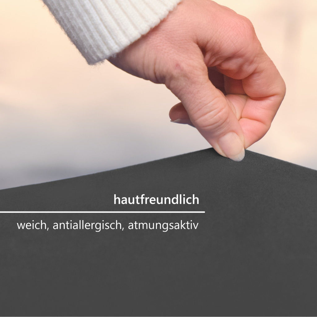 Spannbettlaken, Graphitfarbe für Schlafzimmer – Detailansicht 20
