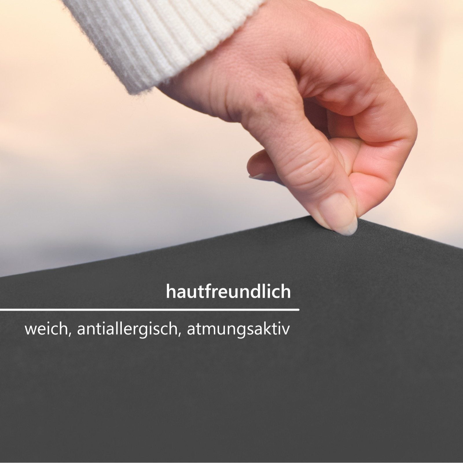 Spannbettlaken, Graphitfarbe für Schlafzimmer – Detailansicht 20