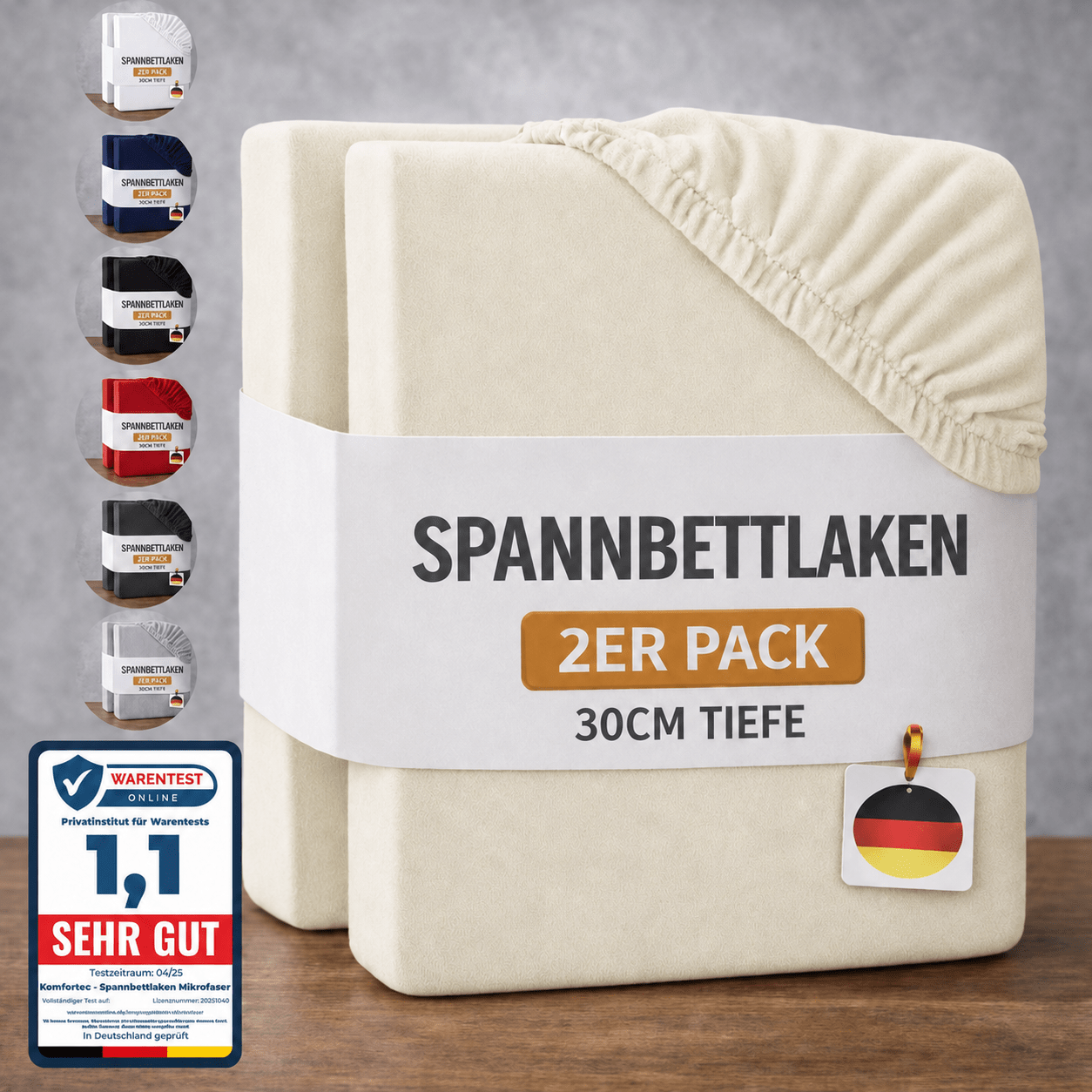 Spannbettlaken, Graphitfarbe für Schlafzimmer – Detailansicht 27