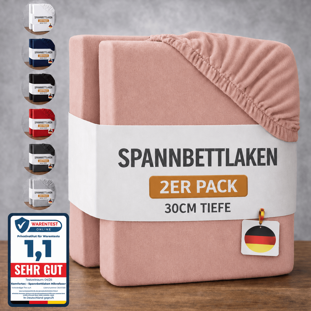 Spannbettlaken, Graphitfarbe für Schlafzimmer – Detailansicht 30