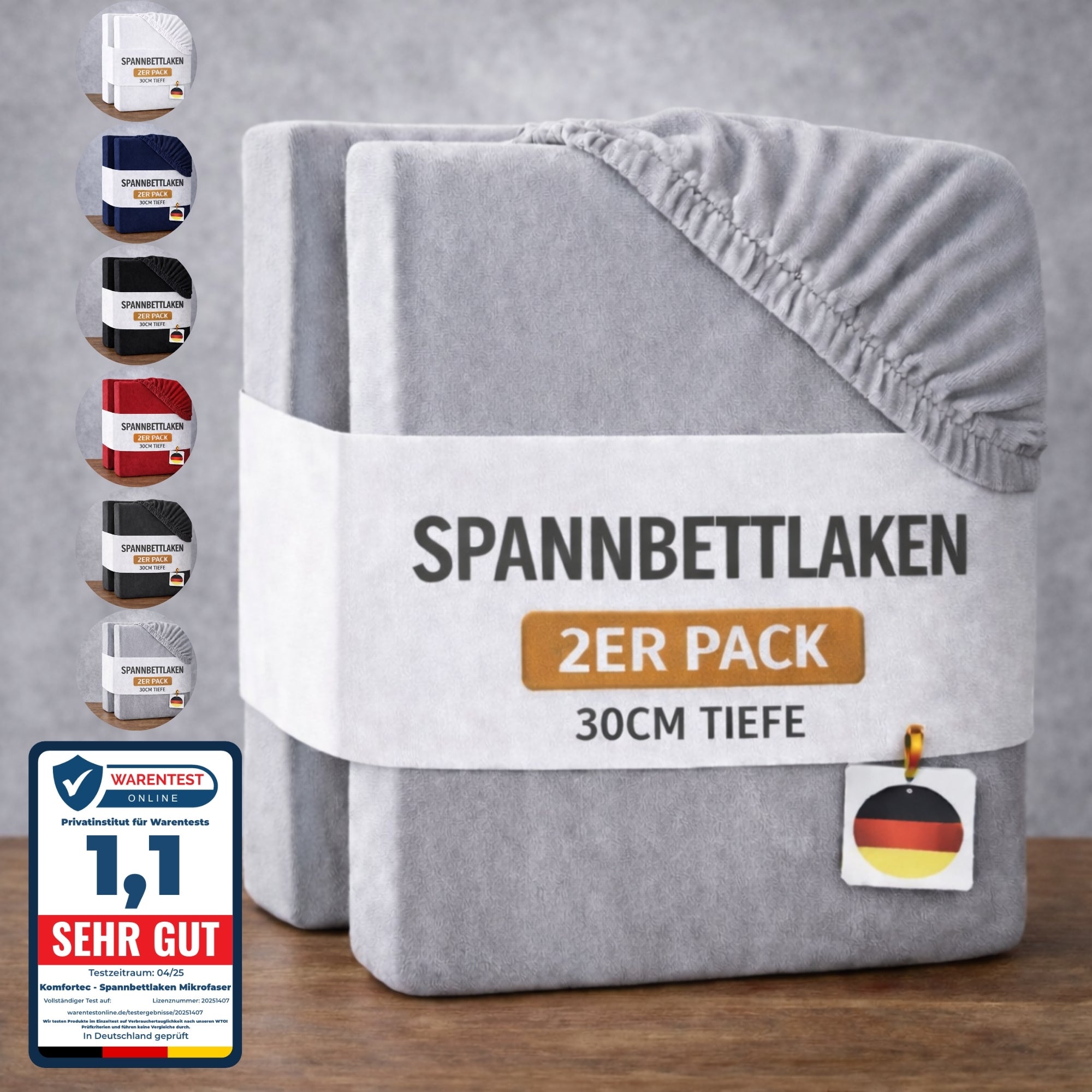 Spannbettlaken, Graphitfarbe für Schlafzimmer – Detailansicht 40