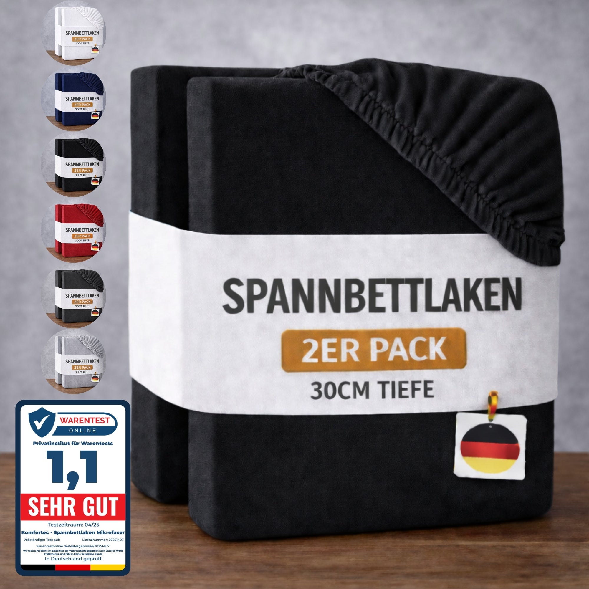 Spannbettlaken, Graphitfarbe für Schlafzimmer – Detailansicht 41