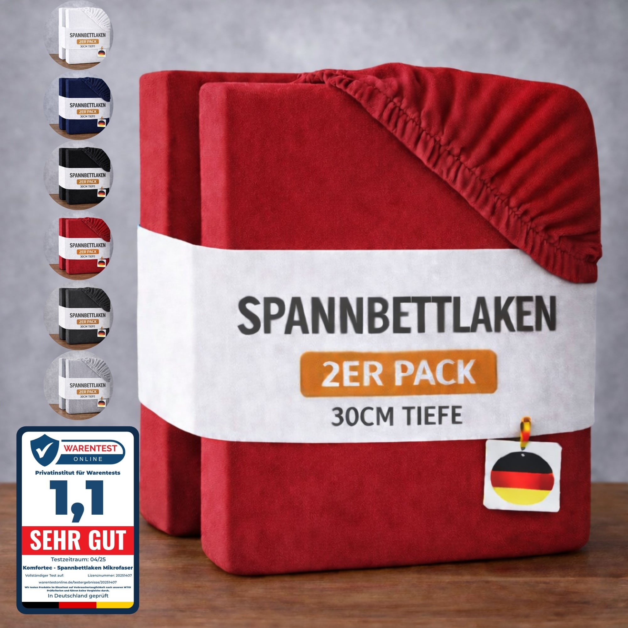 Spannbettlaken, Graphitfarbe für Schlafzimmer – Detailansicht 42
