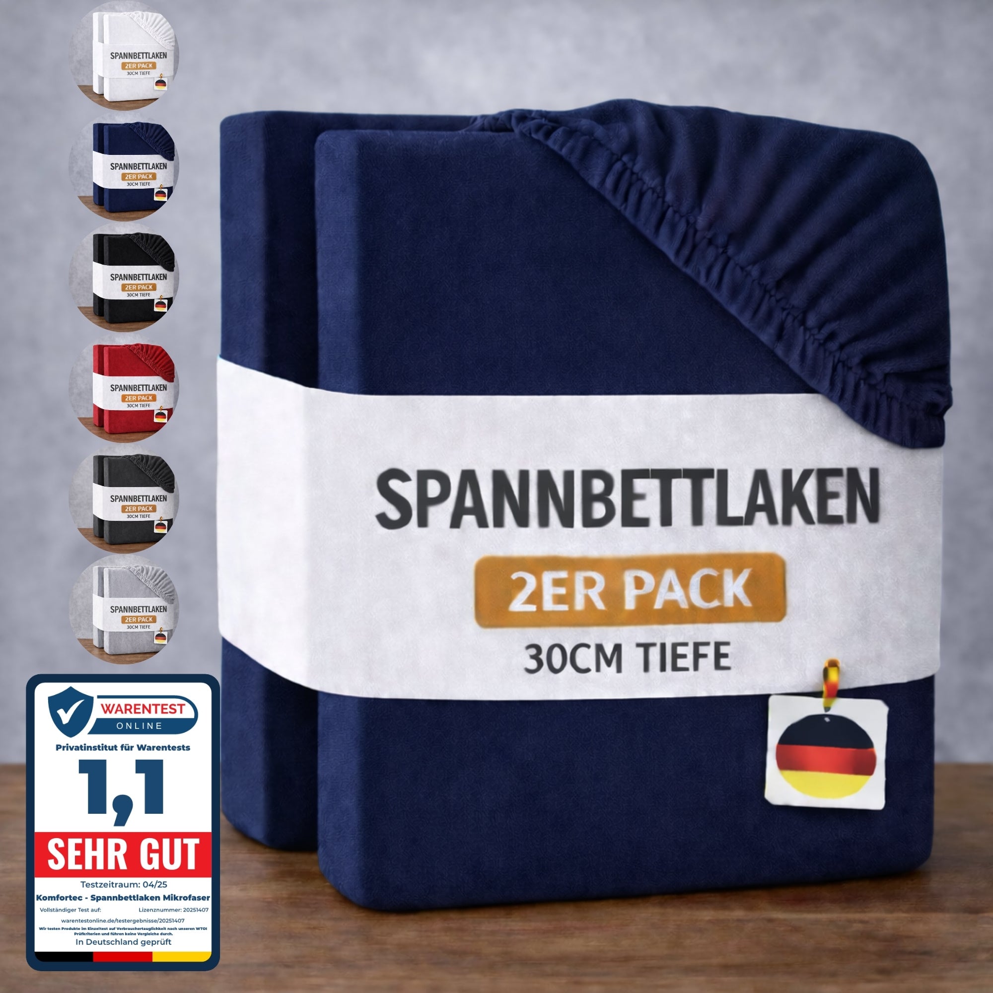 Spannbettlaken, Graphitfarbe für Schlafzimmer – Detailansicht 49