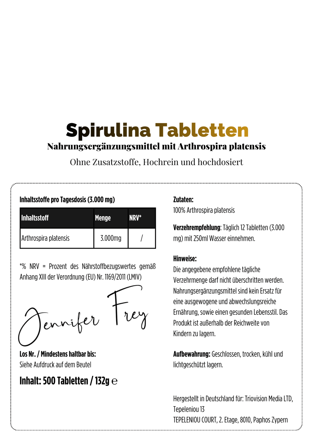 Spirulina für Pflege zu Hause und Alltag – Detailansicht 7