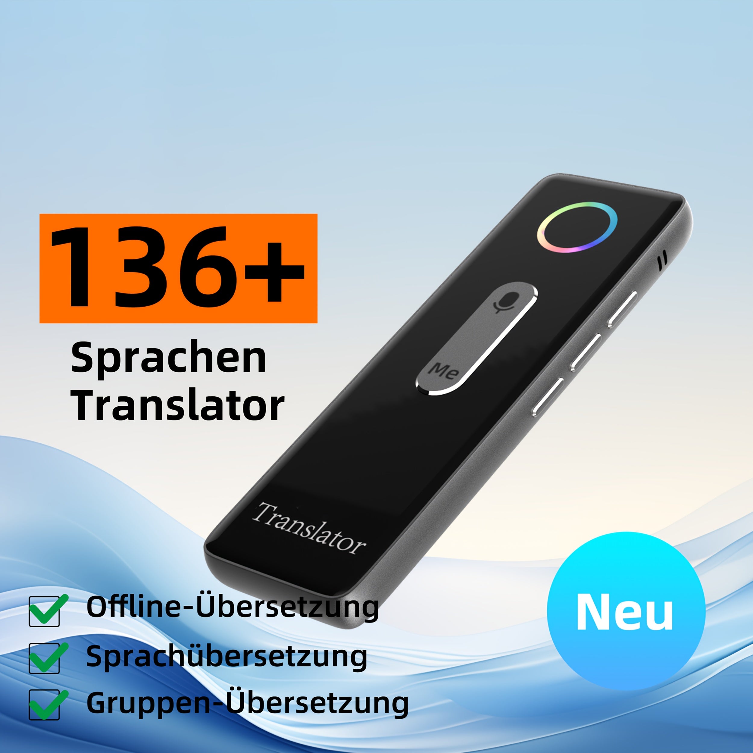 Sprachübersetzungsgerät, Unterstützt 136 Sprachen für Reisen und Camping – Detailansicht 2