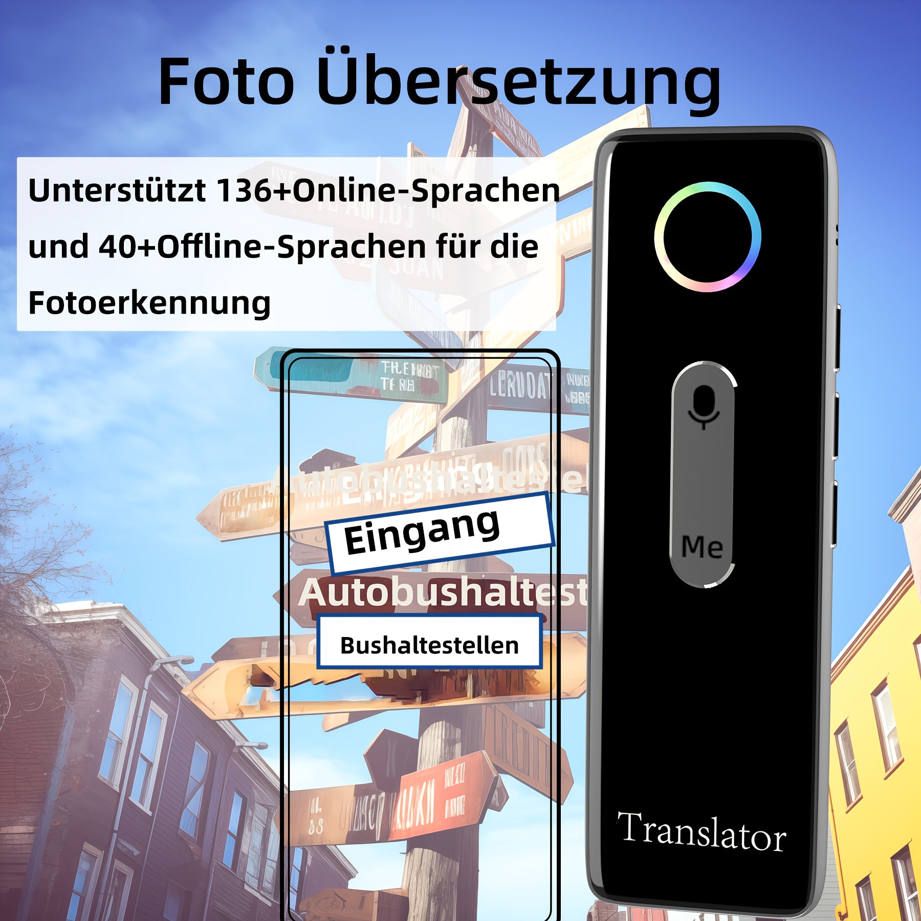 Sprachübersetzungsgerät, Unterstützt 136 Sprachen für Reisen und Camping – Detailansicht 6
