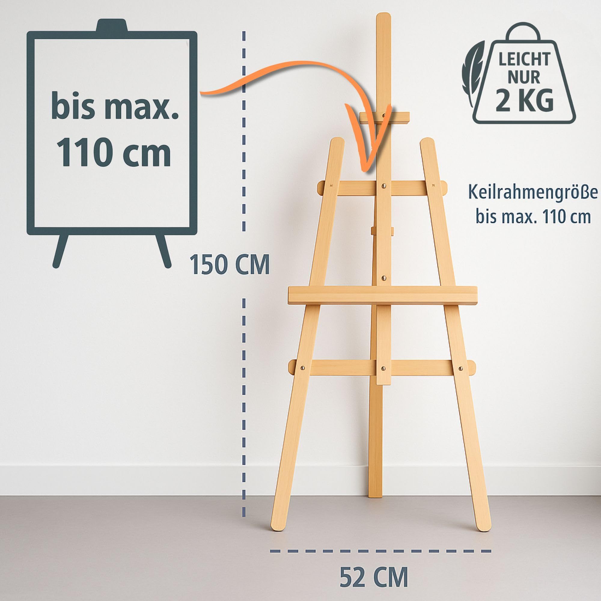 Staffelei, Holz für Sitzplan Hochzeit Canvas Painting und Alltag – Detailansicht 2