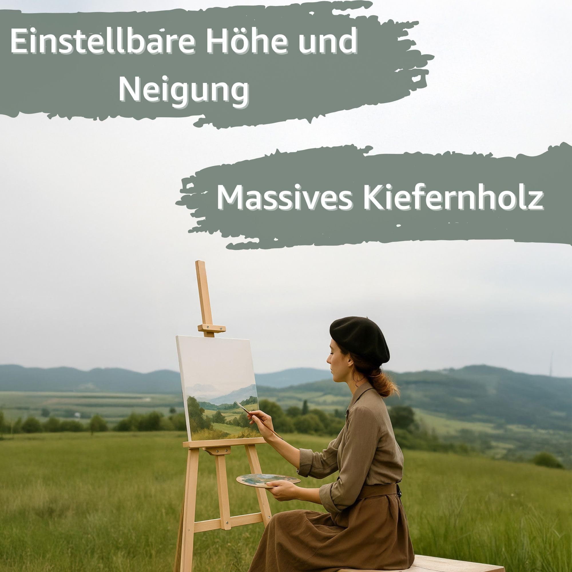 Staffelei, Holz für Sitzplan Hochzeit Canvas Painting und Alltag – Detailansicht 3