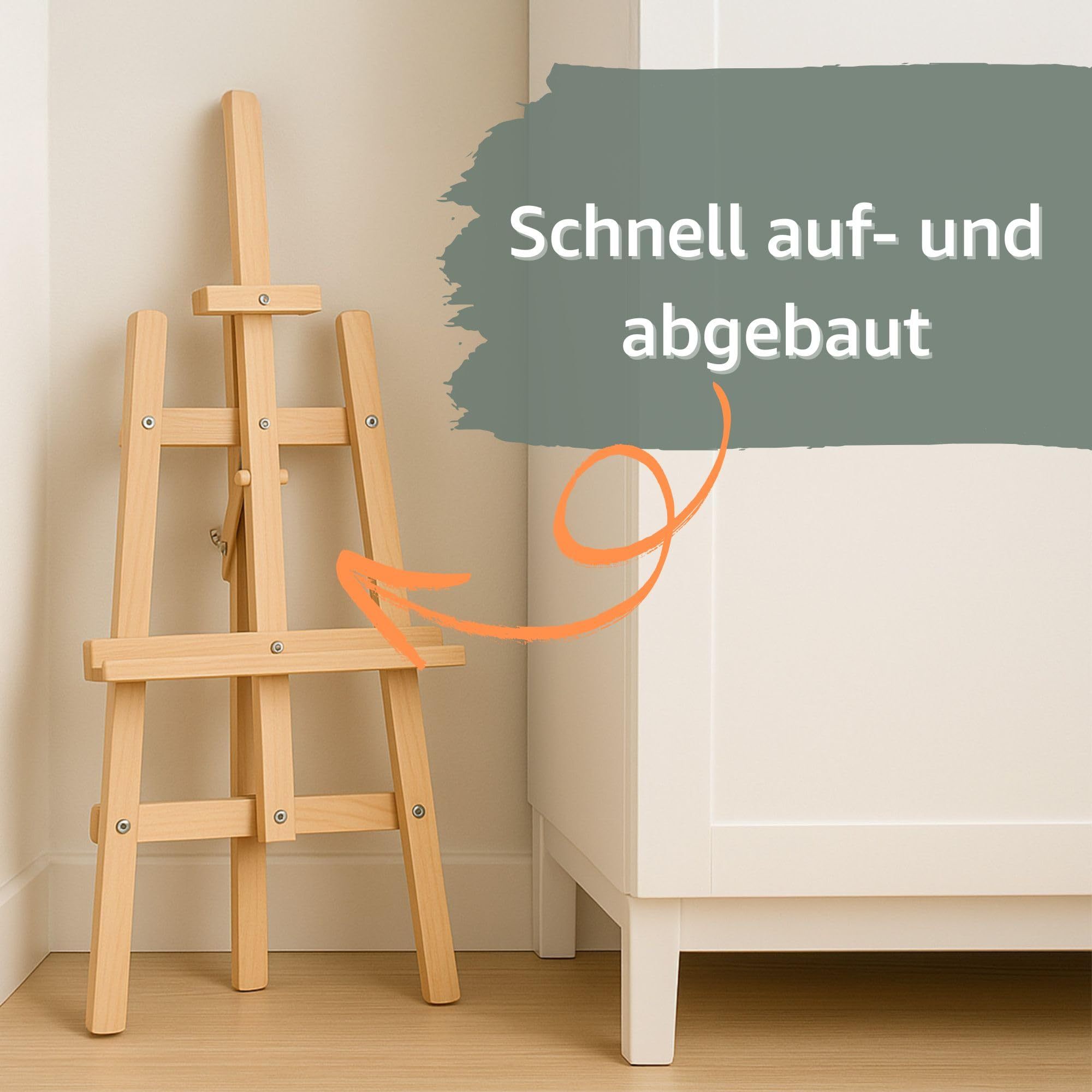 Staffelei, Holz für Sitzplan Hochzeit Canvas Painting und Alltag – Detailansicht 4