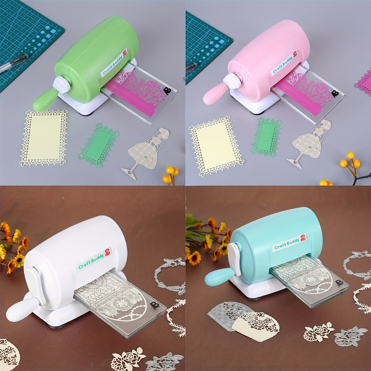Stanzer & Präger für Kunstarbeiten, Grün für Scrapbooking Papier Bastelarbeiten und Alltag – Detailansicht 3