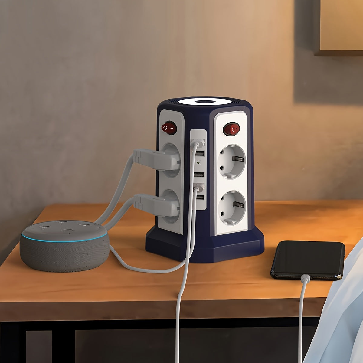 Steckdosenleisten & Überspannungsschutz, mit 5 USB-Anschlüssen für Büro – Hauptansicht