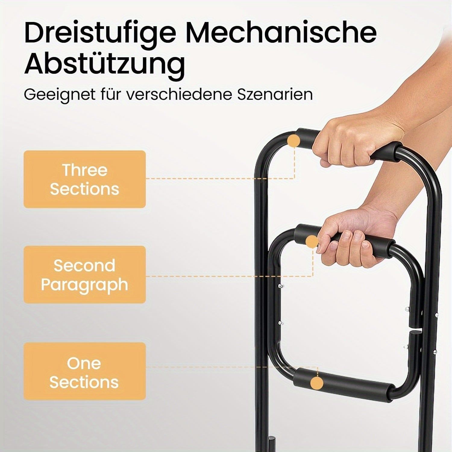 Steh- und Sitzhilfe, Schwarz für Schlafzimmer und Bett – Detailansicht 4