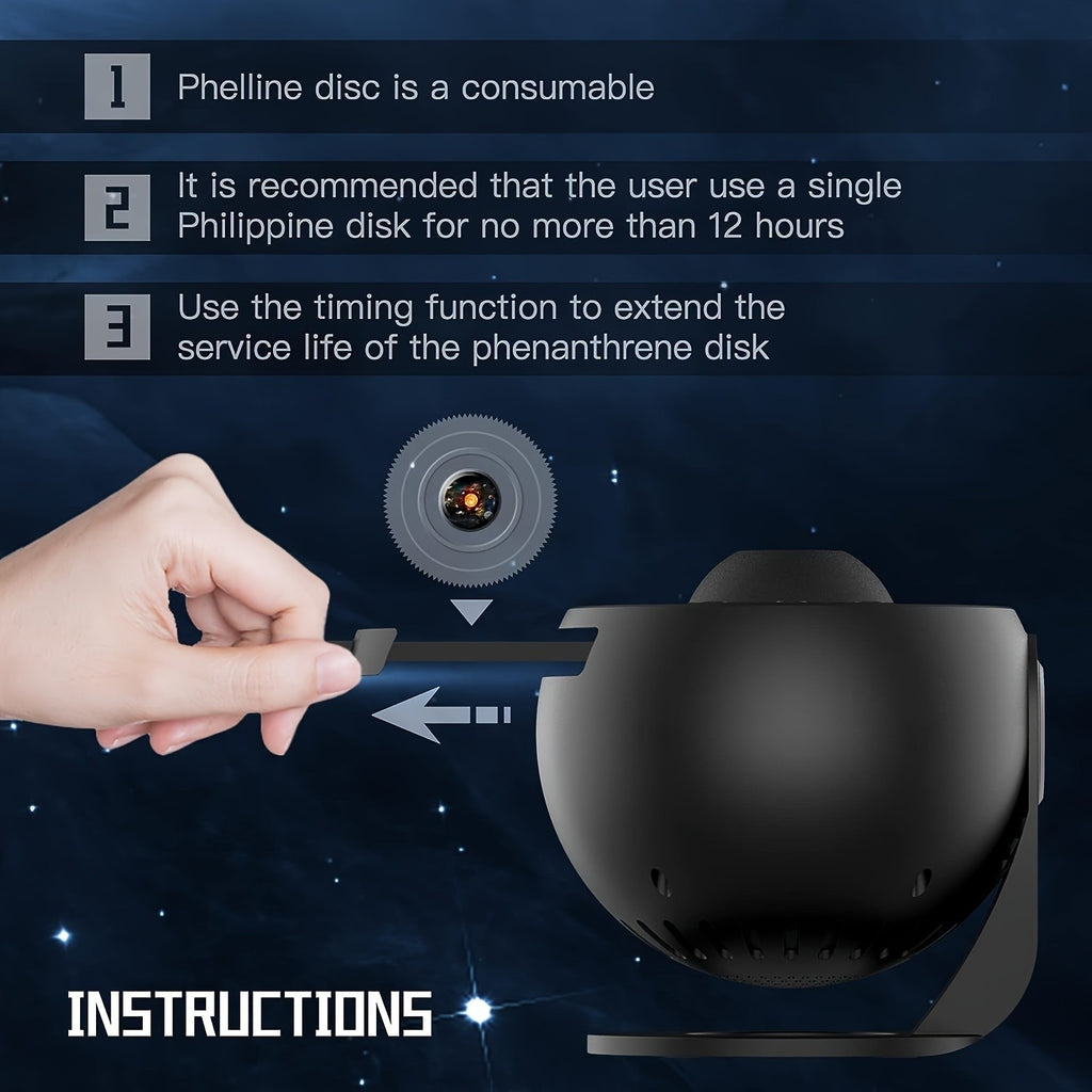 Sternenhimmel-Projektor, 360° drehbar für Schlafzimmer und Bett – Detailansicht 12