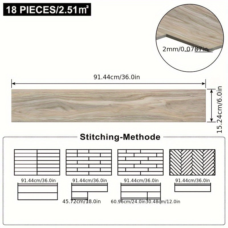 Stk. Vinyl-PVC-Bodenbelag, 2,5-5 m für Alltag und Zuhause – Detailansicht 4
