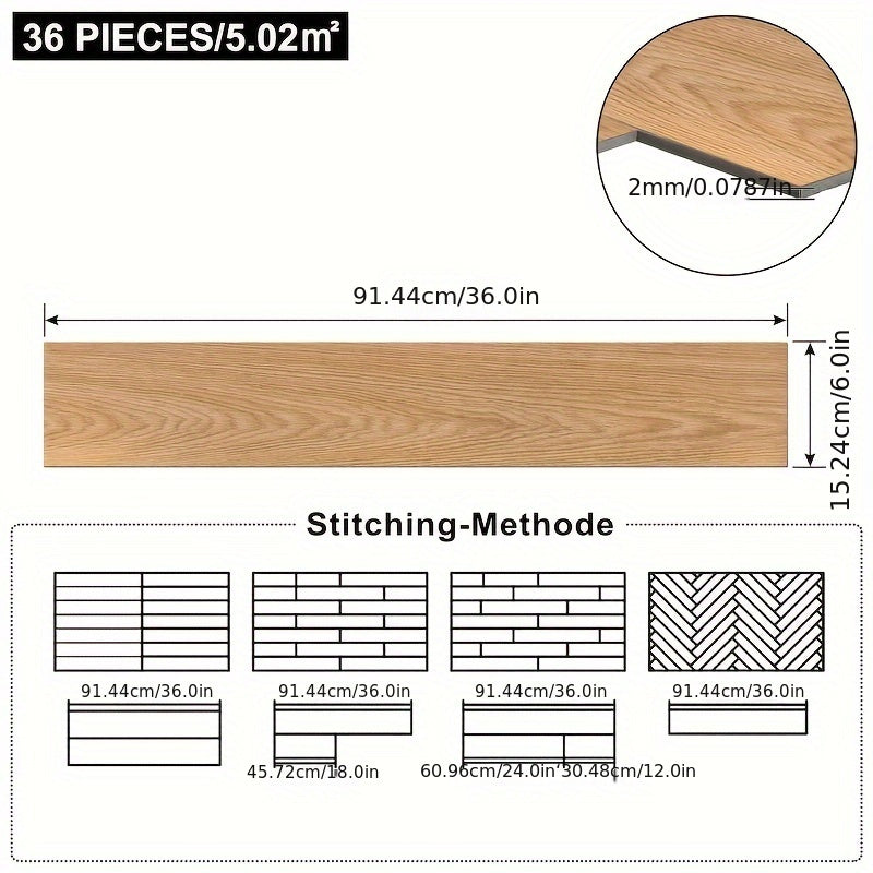 Stk. Vinyl-PVC-Bodenbelag, 2,5-5 m für Alltag und Zuhause – Detailansicht 6