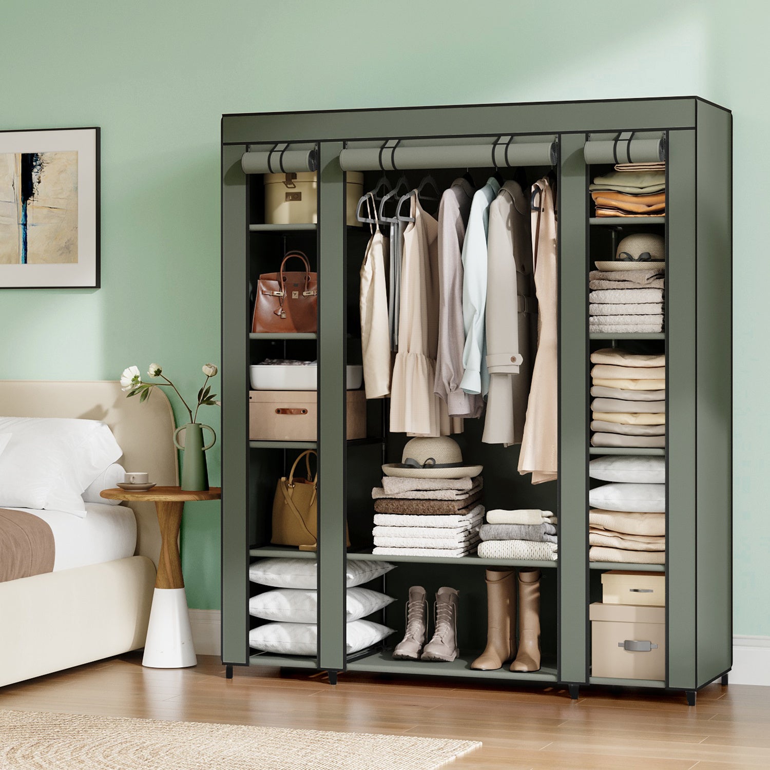 Stoffschrank, Maulwurf für Schlafzimmer und Bett – Hauptansicht